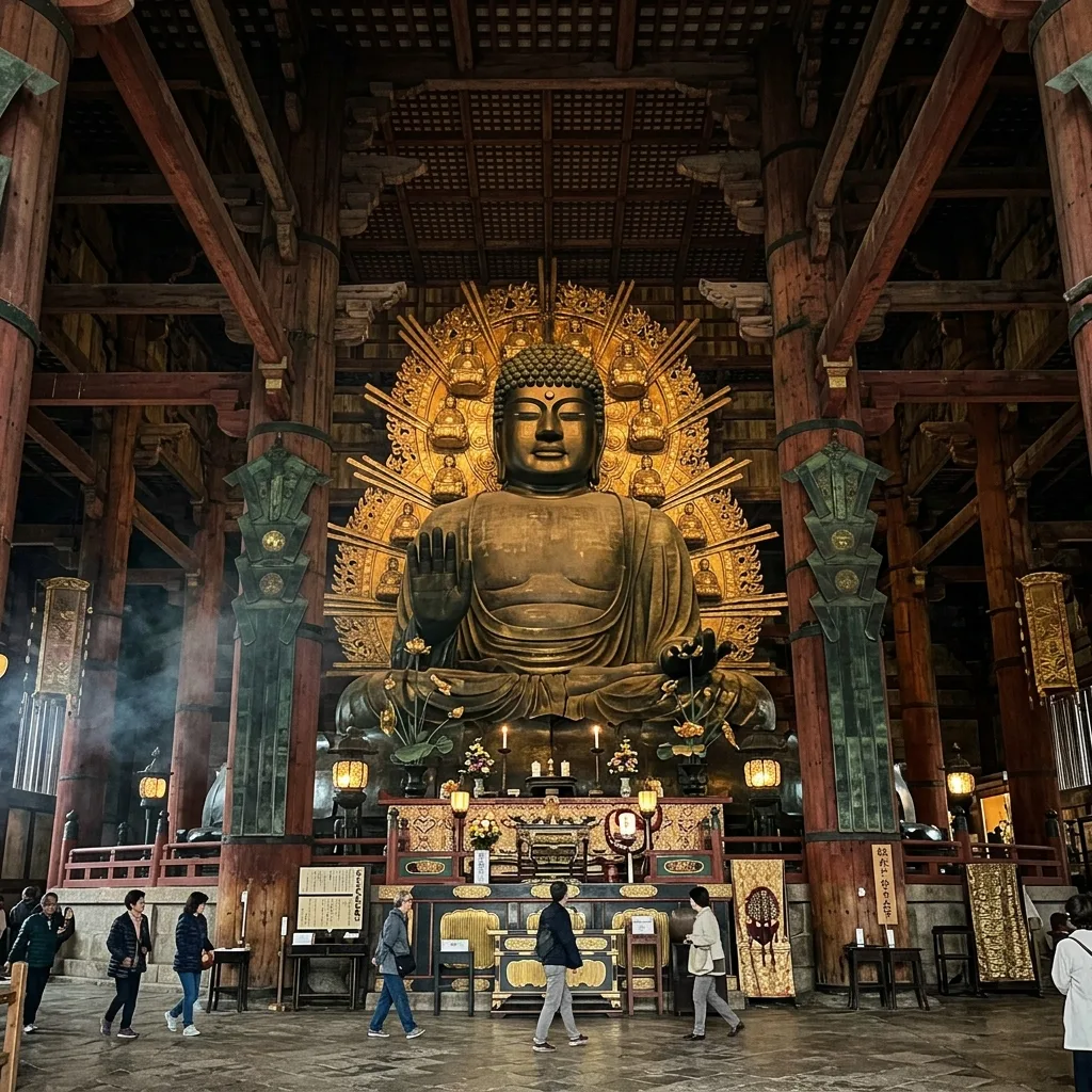 The Great Buddha Daibutsu inside Todai-ji temple hall, Nara